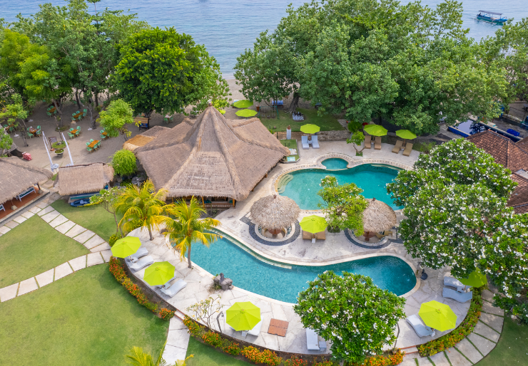 Suasana asri di Villa Taman Sari and Spa di Pemuteran, Kecamatan Gerokgak, Buleleng