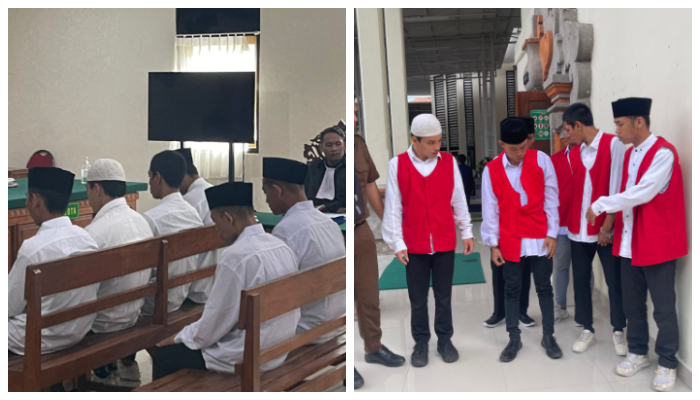 Enam pendekar PSHT di Bali menjalani sidang perdana di PN Denpasar dalam kasus pembunuhan warga di Sempidi, Bali.
