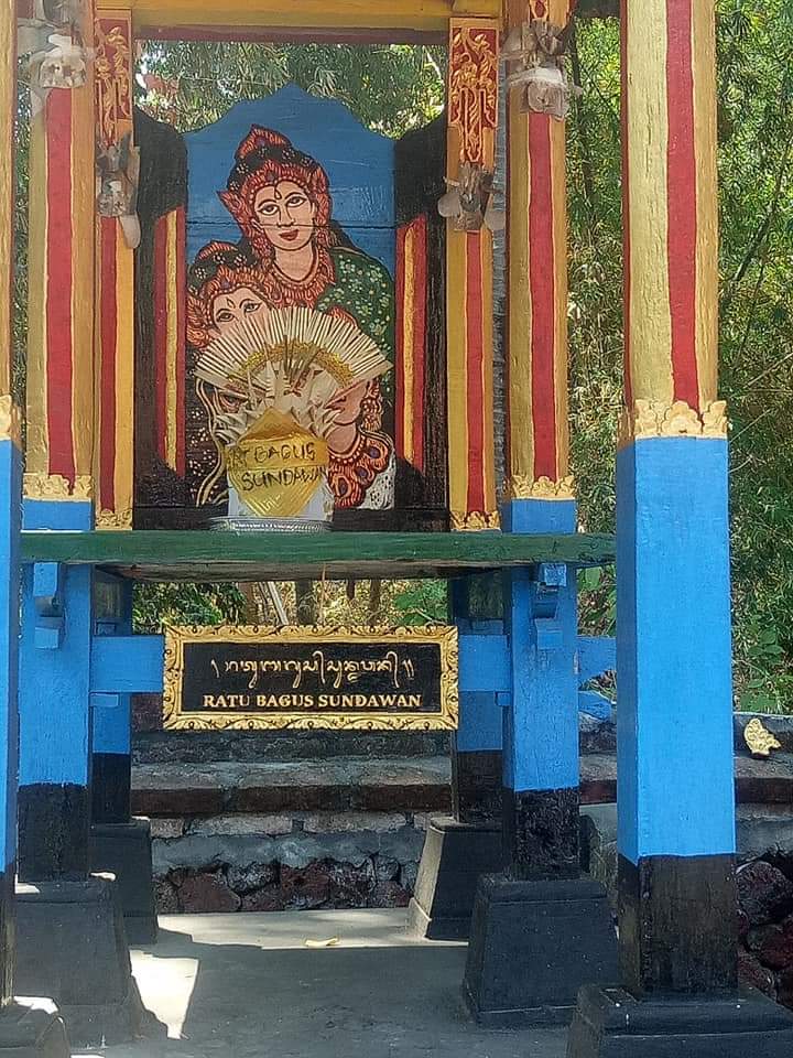 Pelinggih Ratu Bagus Sundawan di Pura Negara Gambur Anglayang, Desa Kubutambahan, Kecamatan Kubutambahan, Buleleng yang merupakan simbol terhadap keyakinan Kristen