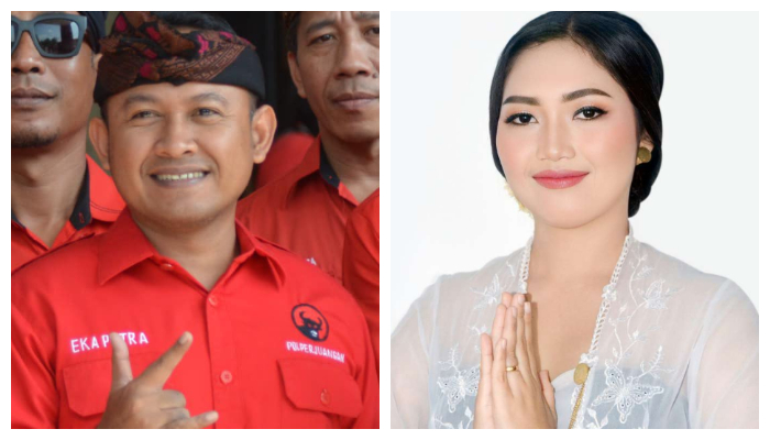 I Putu Eka Putra Nurcahyadi (kiri) perah suara tertinggi di Bali, dan Ni Wayan Pramestia Kumaladewi. perah suara terendah.