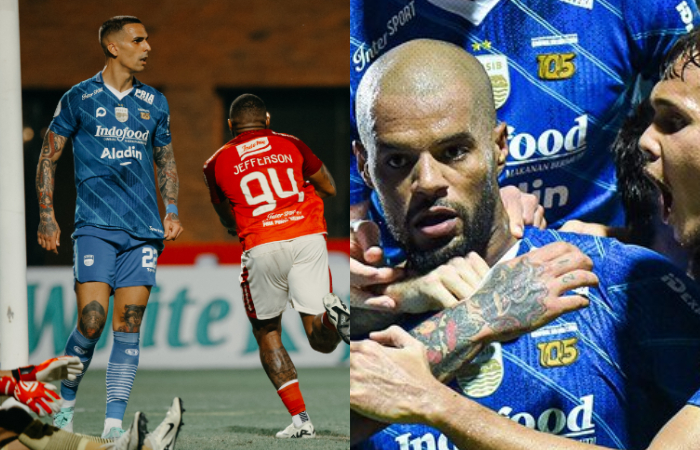 Jefferson Assis dan David da Silva cetak gol dalam leg 1 semifinal Liga 1 antara Bali United Vs Persib Bandung di Lapangan Training Center Bali United, Gianyar, Selasa, 14 Mei 2024.
