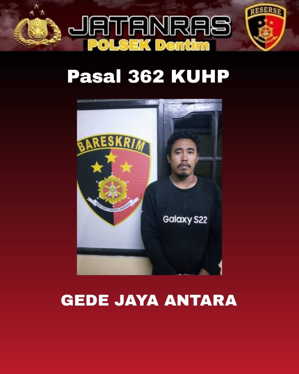 Jaya Antara spesialis pencurian sepeda motor kembali ditangkap polisi meski pernah masuk penjara kasus sama.