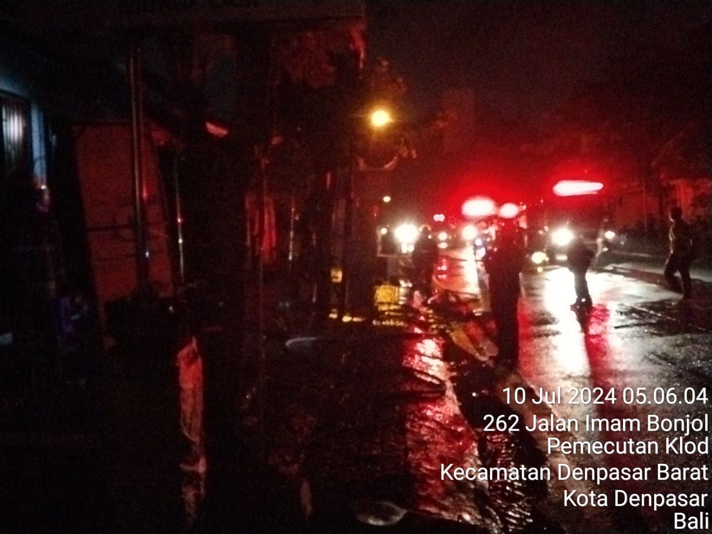 Tiga ruko di Jalan Imam Bonjol Denpasar kebakaran pada Rabu (10/7/2024.
