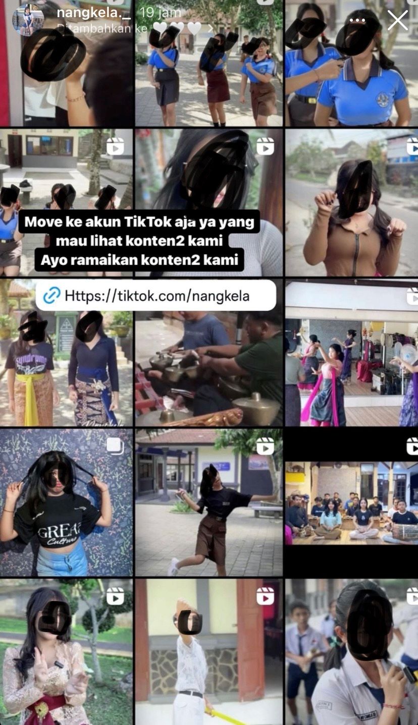 Beberapa cuplikan video siswi SMP di Kerambitan Tabanan yang viral di media sosial.