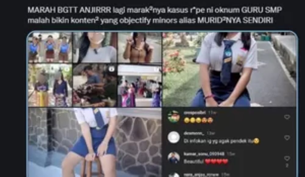 Potongan video viral anak SMP di Tabanan Bali berpose sensual dengan seragam sekolah ketat.