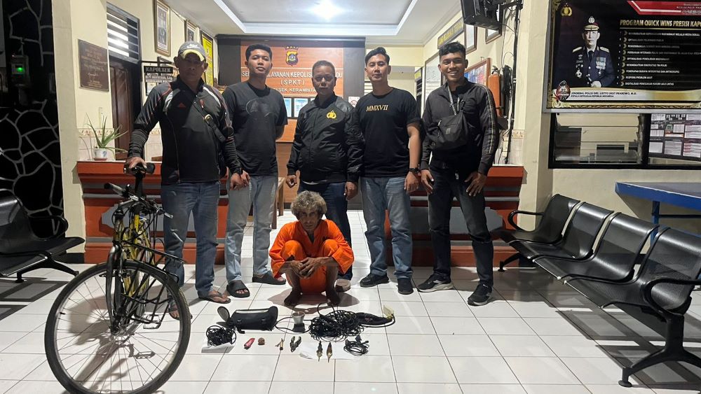 Naser pelaku pencurian di Pura Dalem Sembung Gede ditangkap Polsek Kerambitan Tabanan.