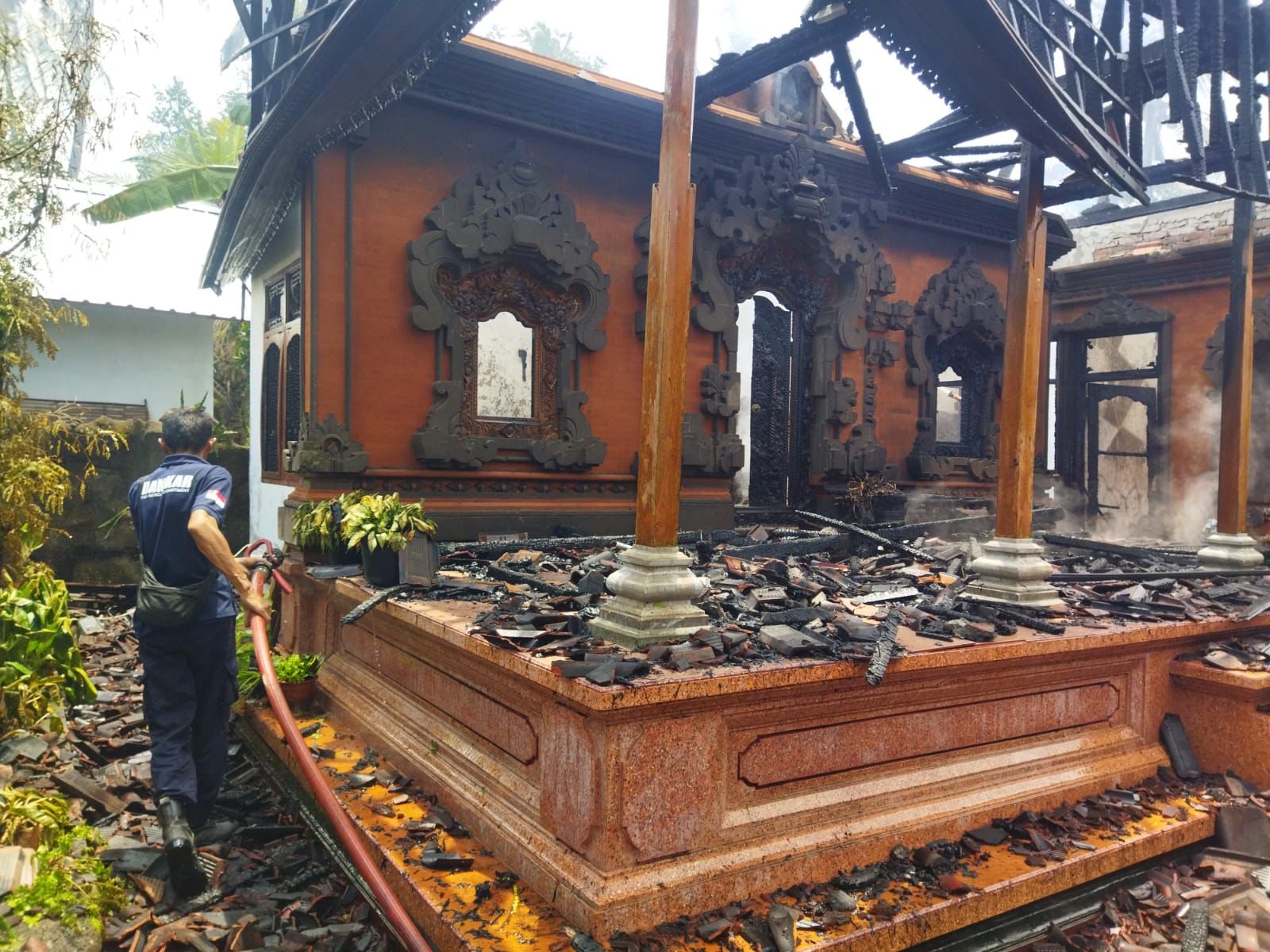 Dampak kebakaran yang terjadi di Kabupaten Tabanan beberapa waktu lalu.