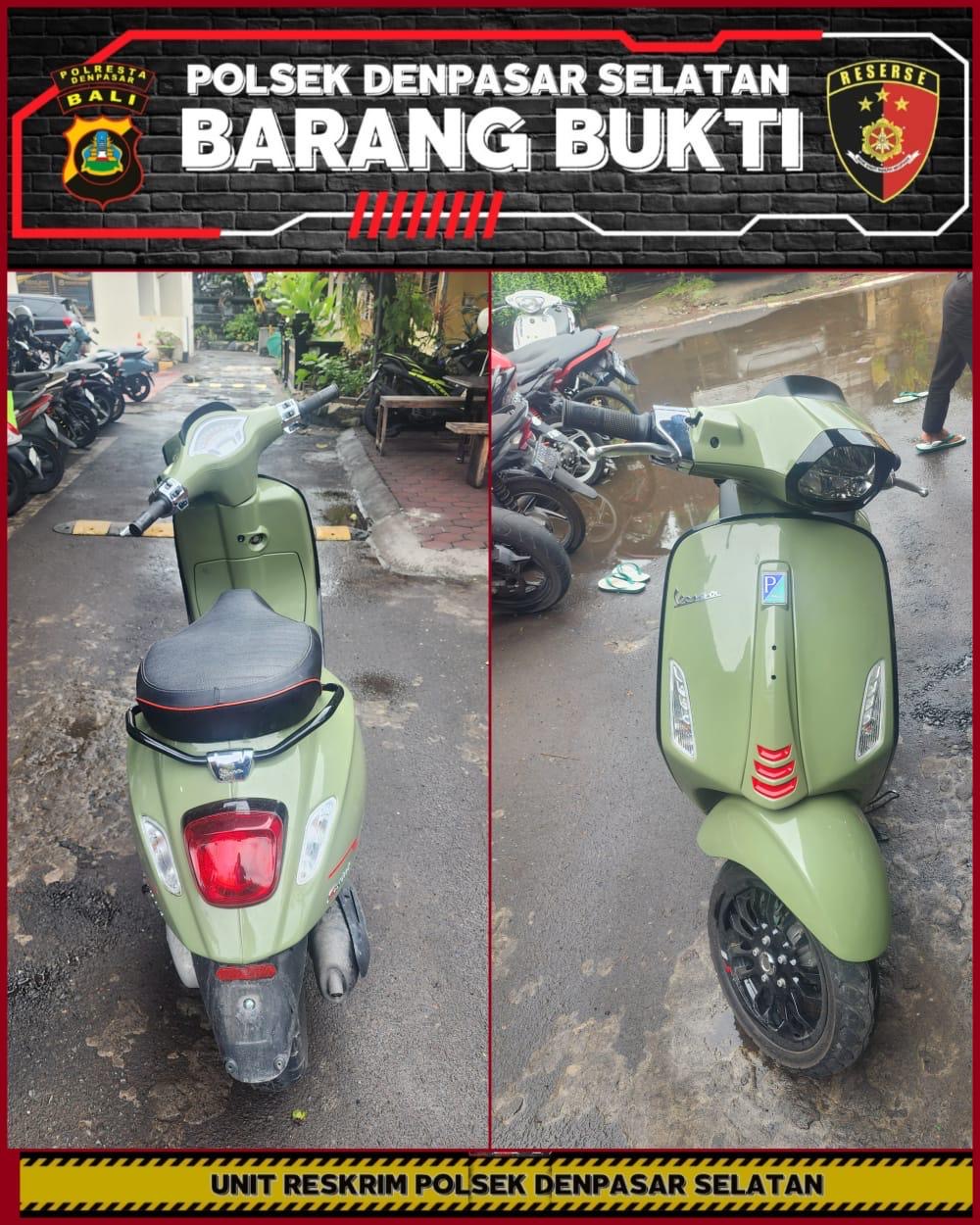 Barang bukti motor vespa yang dicuri KBAL dan IMDL.