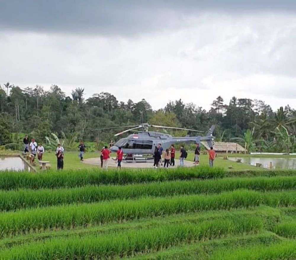 Obyek wisata Jatiluwih di Tabanan kini menyediakan helikopter untuk dukung kenyamanan wisatawan.