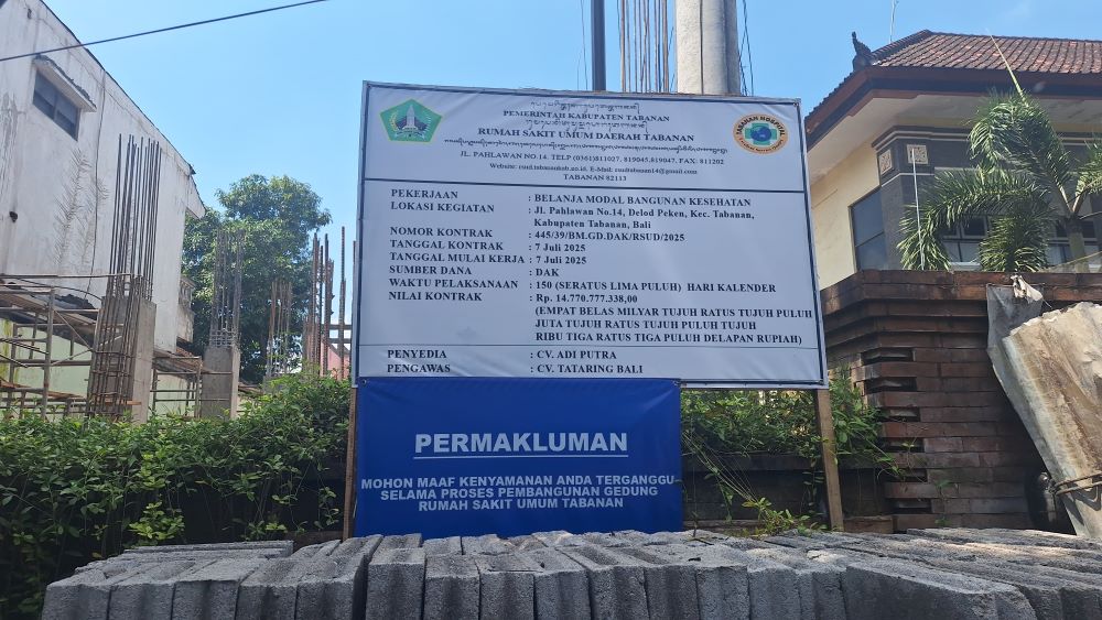 RSUD Tabanan membangun gedung kamar jenazah dengan kapasitas lebih banyak dari gedung lama.