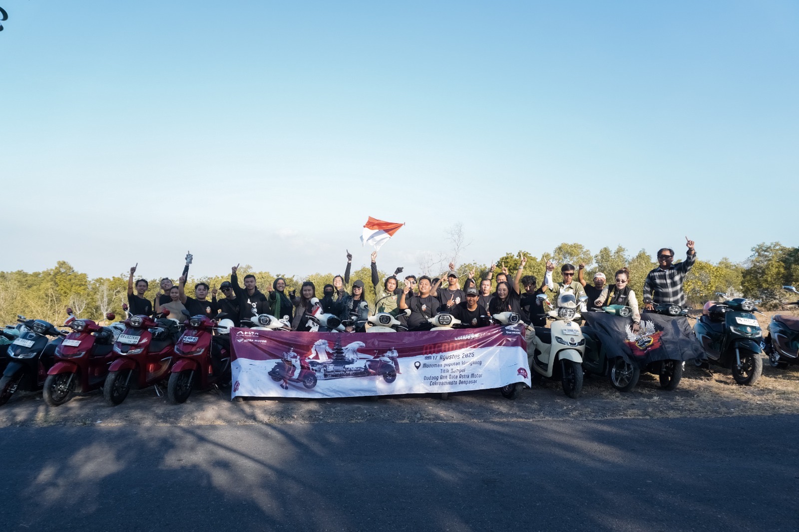 Honda Community Convoy Merdeka&nbsp; yang dilakukan Komunitas Honda Stylo Bali bersama Astra Motor Bali.