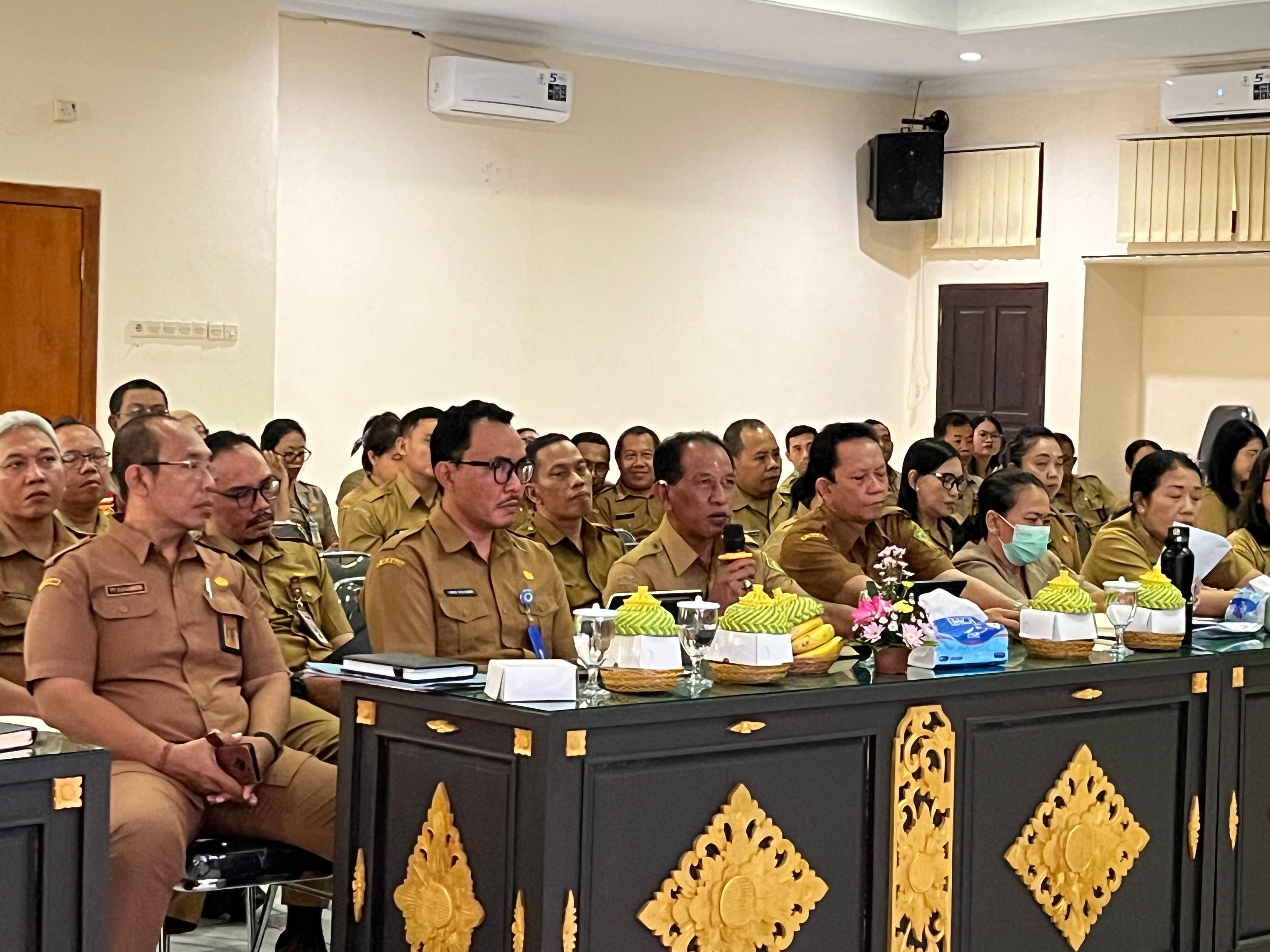 Rakor KPK terkait Monitoring dan Evaluasi Progres Rencana Aksi Tindak Lanjut Survei Penilaian Integritas (SPI) Tahun 2024 di Kabupaten Jembrana.