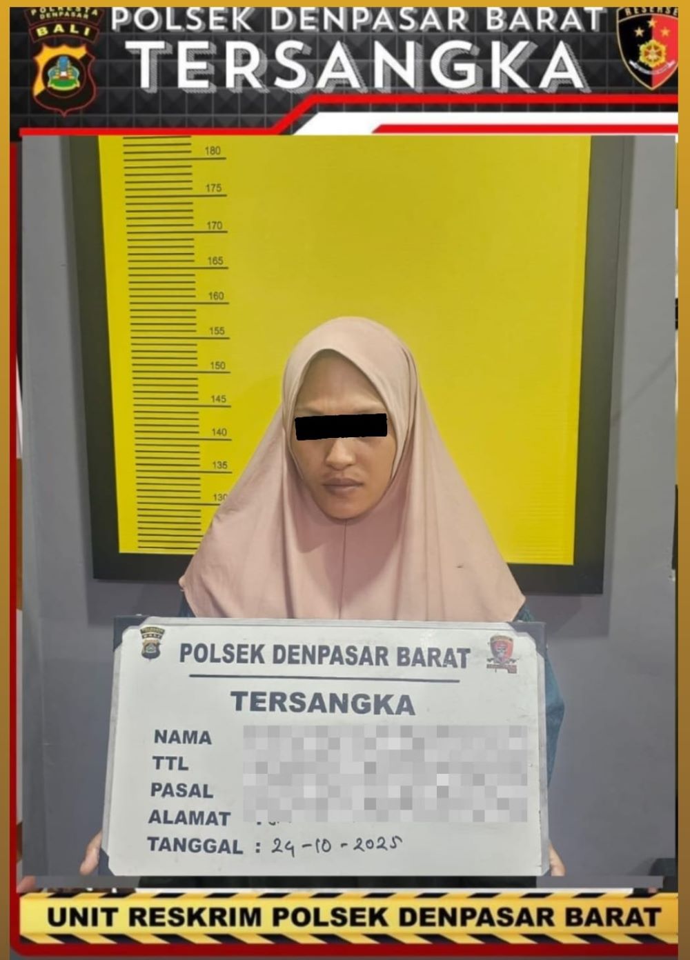 EW tersangka pencurian uang majikan diamankan Polsek Denpasar Barat.