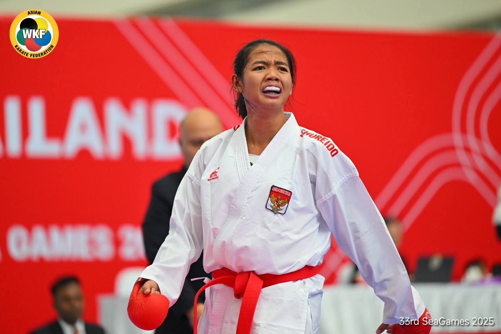 Karateka Jembrana Ni Made Dwi Kartika Aprianti di SEA Games 2025 Thailand.