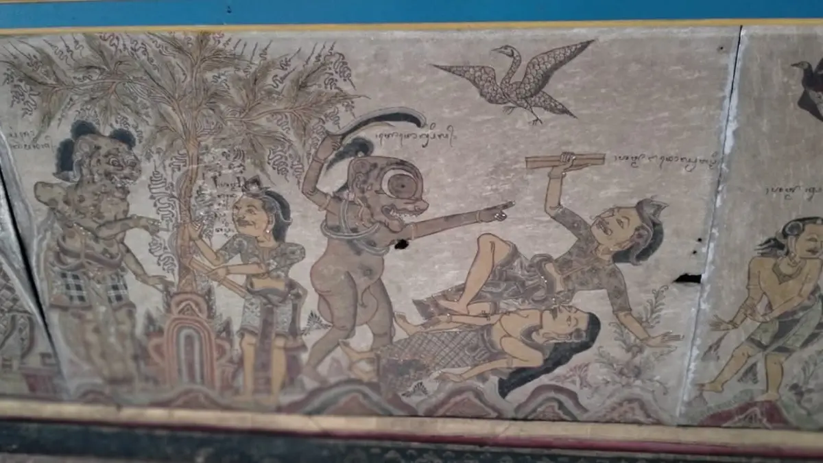 Lukisan Neraka di Kertagosa, Klungkung, yang menggambarkan konsekuensi dari perbuatan buruk. (ist)