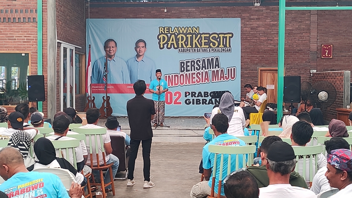 Konsolidasi Relawan Prabowo-Gibran, Parikesit wilayah Batang-Pekalongan. (Riyan Fadli Jawa Pos Metro Pekalongan)