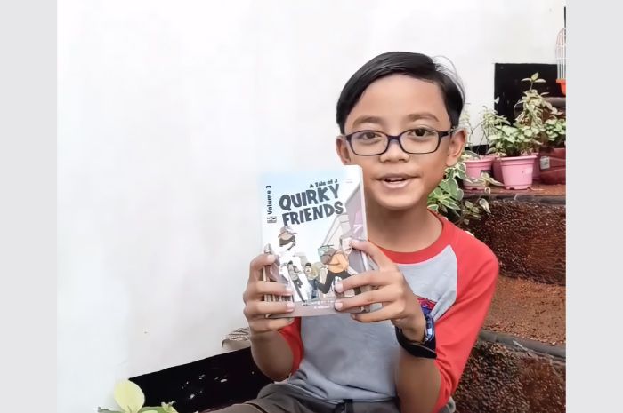 BOCAH AJAIB : Muhammad DeLiang Al-Farabi, 11, asal Trenggalek, Jawa Timur, berhasil menerbitkan 40 judul buku yang Menembus Publisher Eropa.