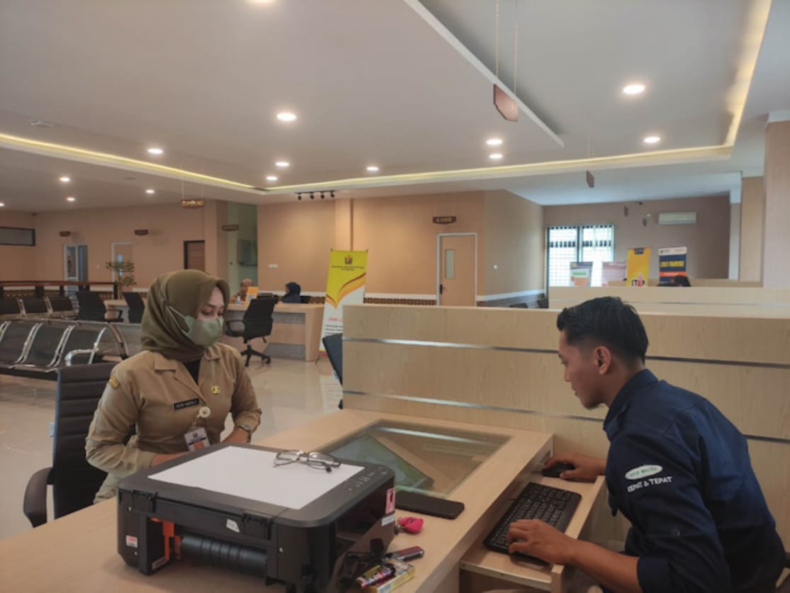 PELAYANAN: Gerai pelayanan Perumda Air Minum Tirta Kajen di Mal Pelayanan Publik (MPP) Kabupaten Pekalongan.