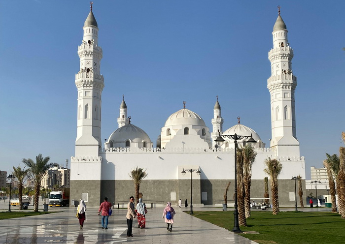 MEGAH: Penampakan masjid Quba yang semakin megah setelah terus dilakukan renovasi dan pembagunan.