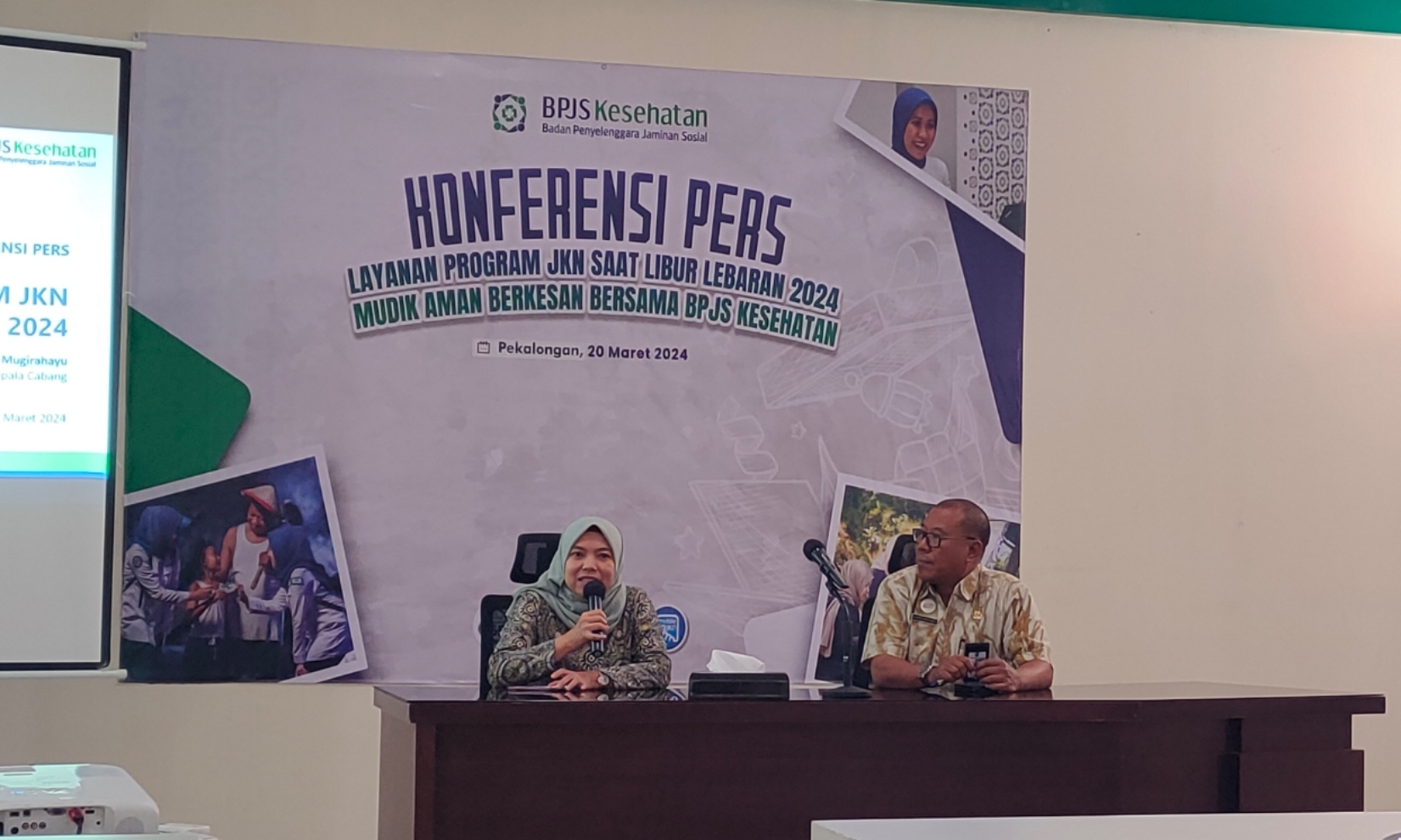 PERSIAPAN LEBARAN: Konferensi Pers layanan JKN selama libur Lebaran Idul Fitri 2024. (Riyan Fadli Jawa Pos Metro Pekalongan)