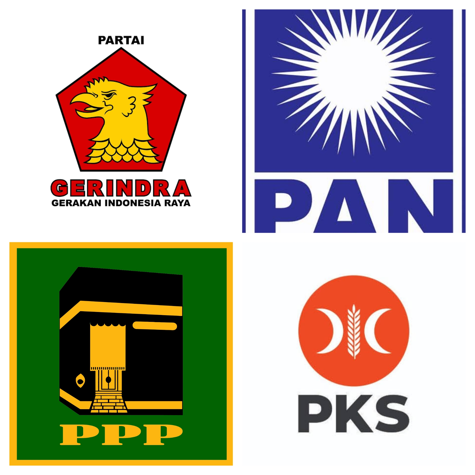 SINYAL KOALISI: Lambang partai-partai politik poros tengah yang dikabarkan akan melakukan pertemuan untuk membahas arah dalam Pilkada Kabupaten Pekalongan 2024.