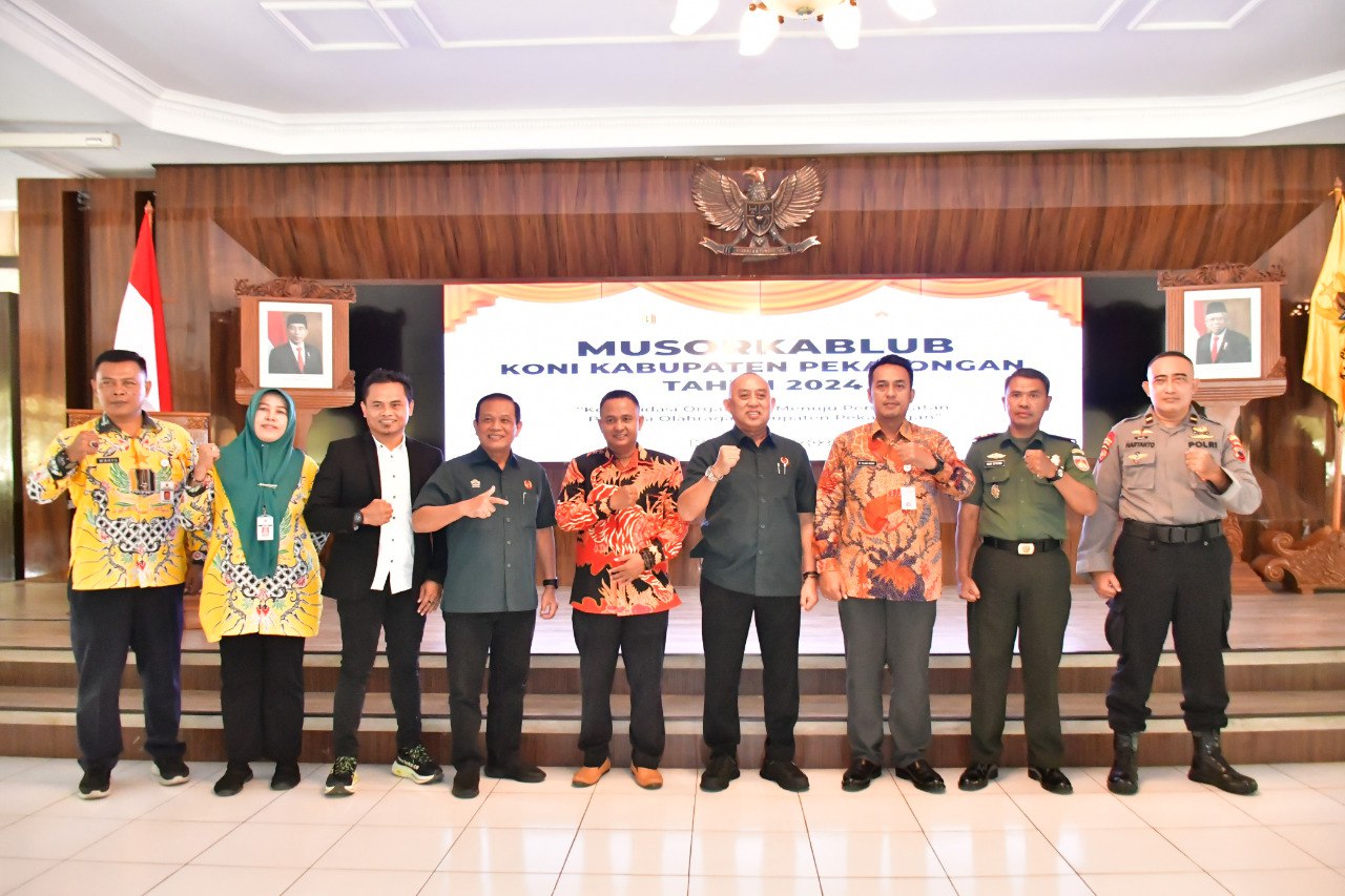 TERPILIH: Pelaksanaan Musorkablub KONI Kabupaten Pekalongan di Aula Setda setempat, Rabu (3/7/2024).