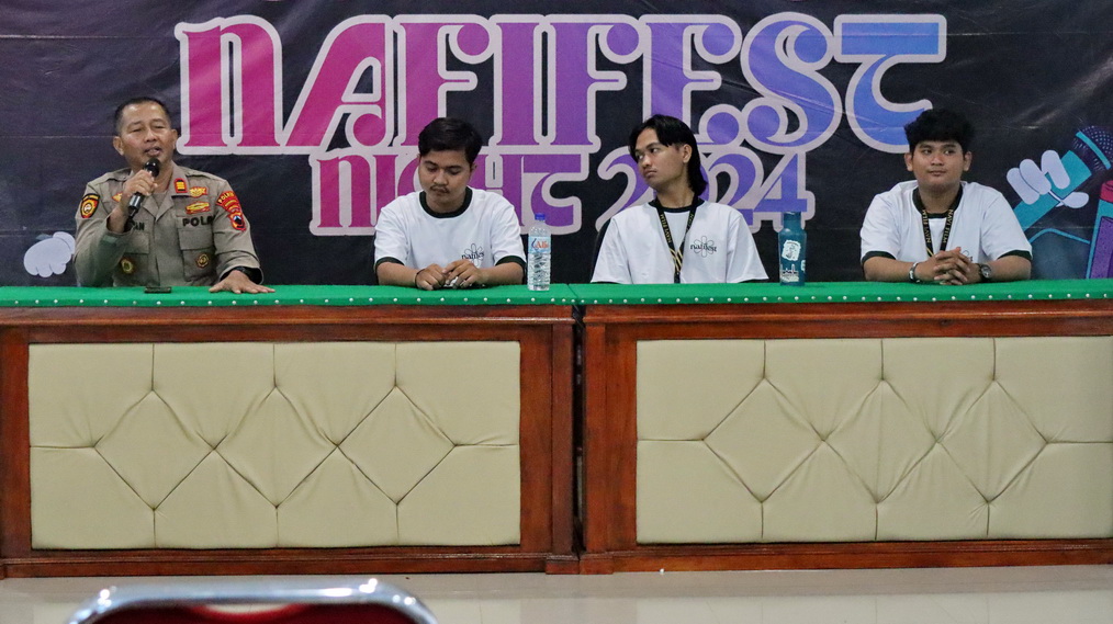 BERIKAN KETERAGAN- Penyelenggara Nafifest Night 2024 saat berikan keterangan di kampus setempat, pada Minggu (27/10/2024).