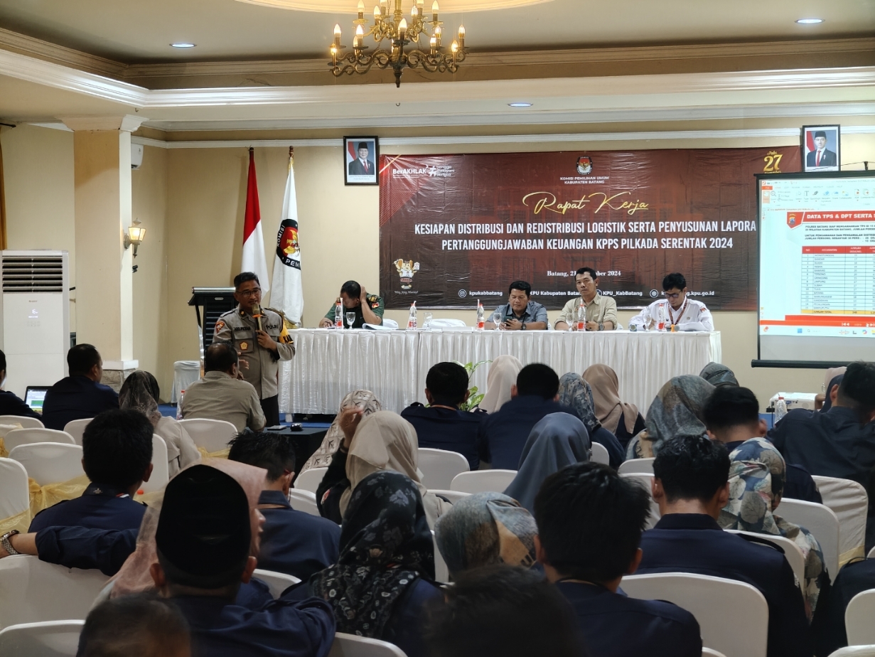 JELANG PILKADA: Raker Kesiapan Distribusi dan Redistribusi Logistik di Hotel Sendang Sari, Kamis 21 November 2024.