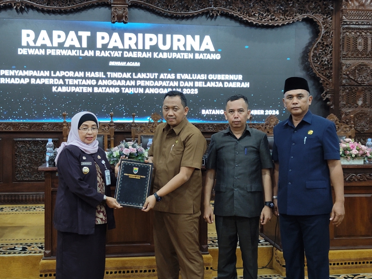 RAPAT PARIPURNA: Suasana Rapat Paripurna DPRD Kabupaten Batang yang digelar Jumat 29 November 2024.