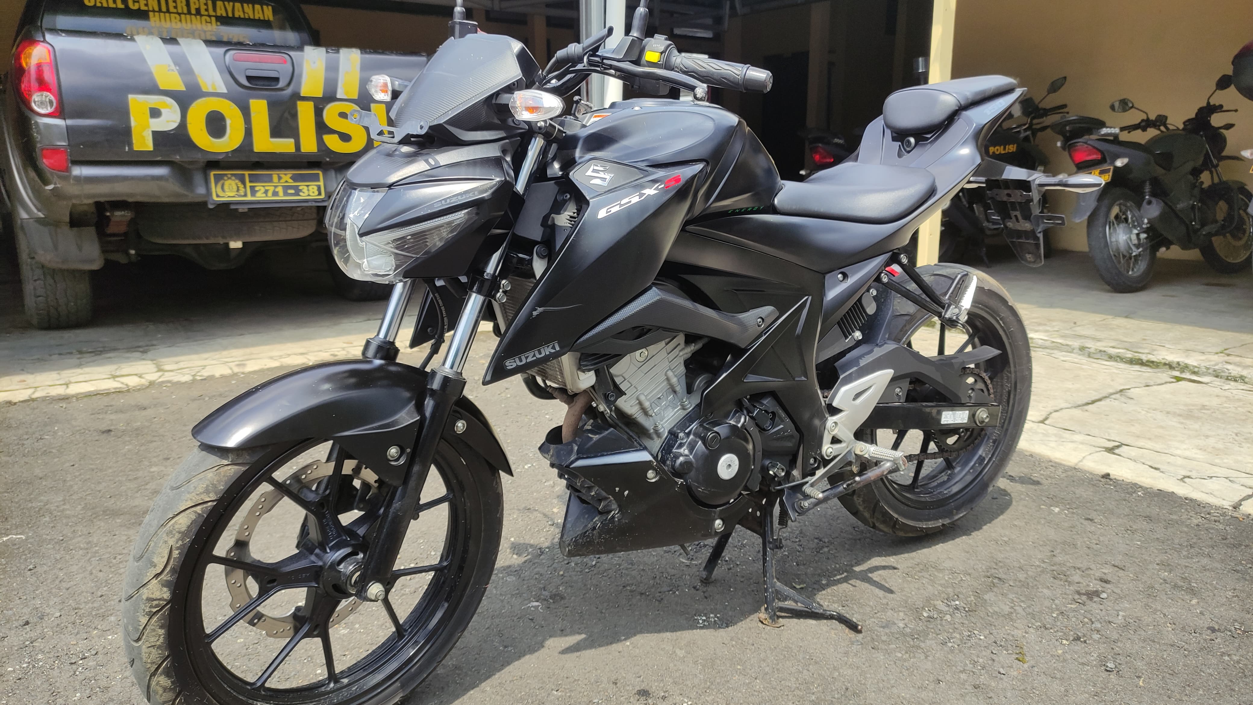 DIAMANKAN - Salah satu bukti motor curian yang diamankan di Mapolres Pemalang.