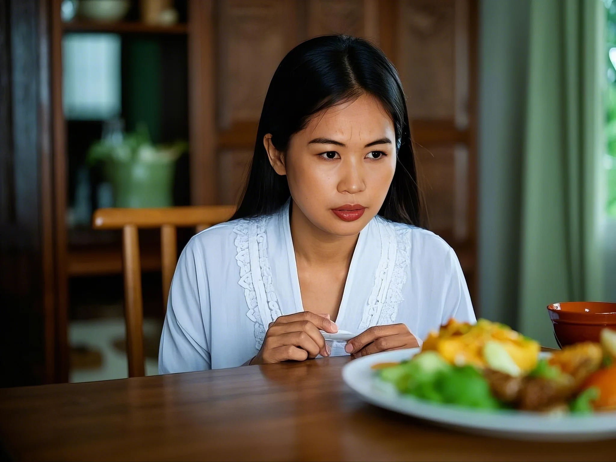 DIET - Padahal ada makanan enak, tapi lagi diet, jadi cuma bisa dipadangi.
