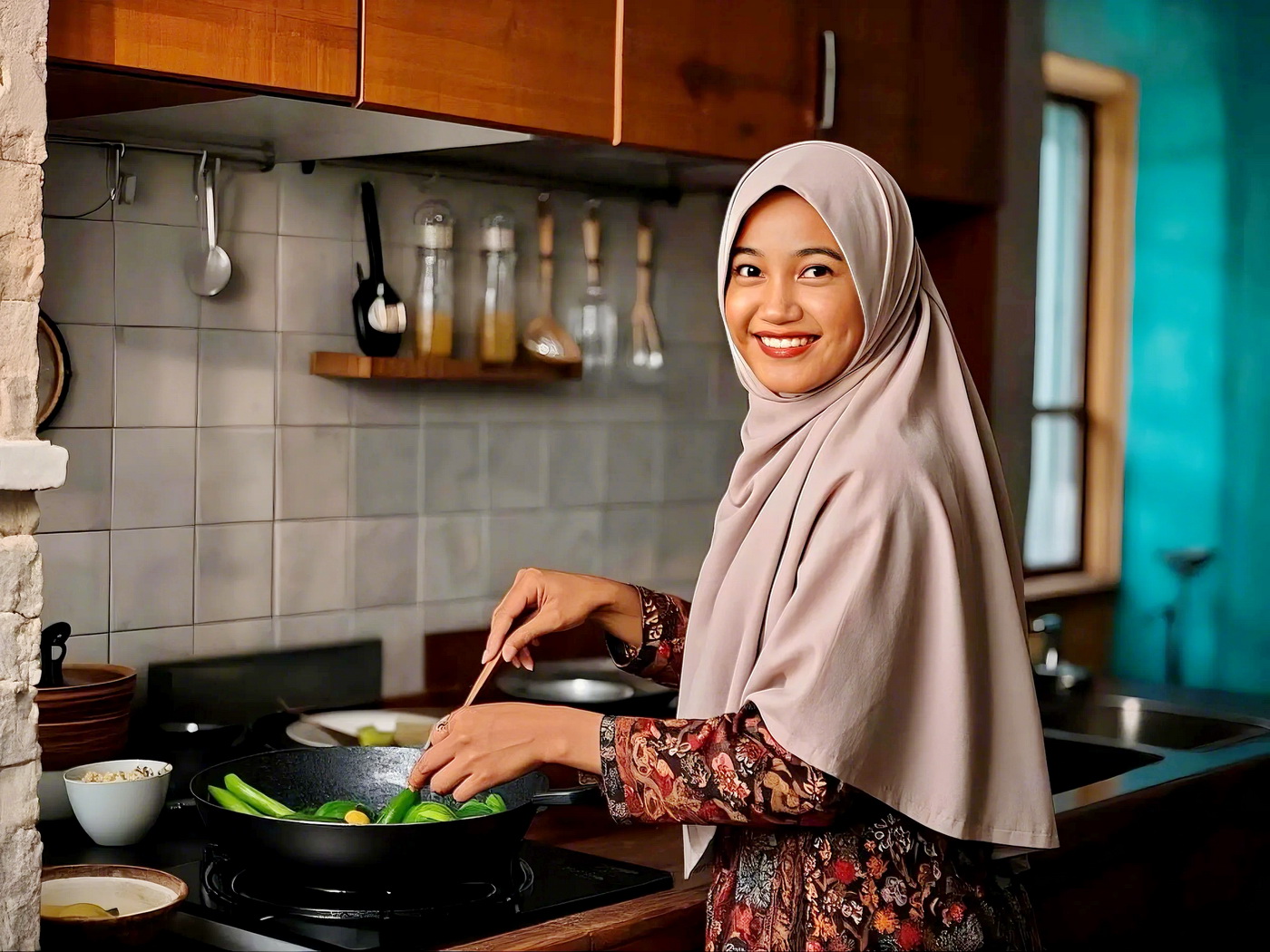 MASAK - Memasak menu berbuka atau sahur, jadi aktivitas menyenangkan bagi ibu-ibu selama bulan Ramadhan, bisa jadi konten menarik.