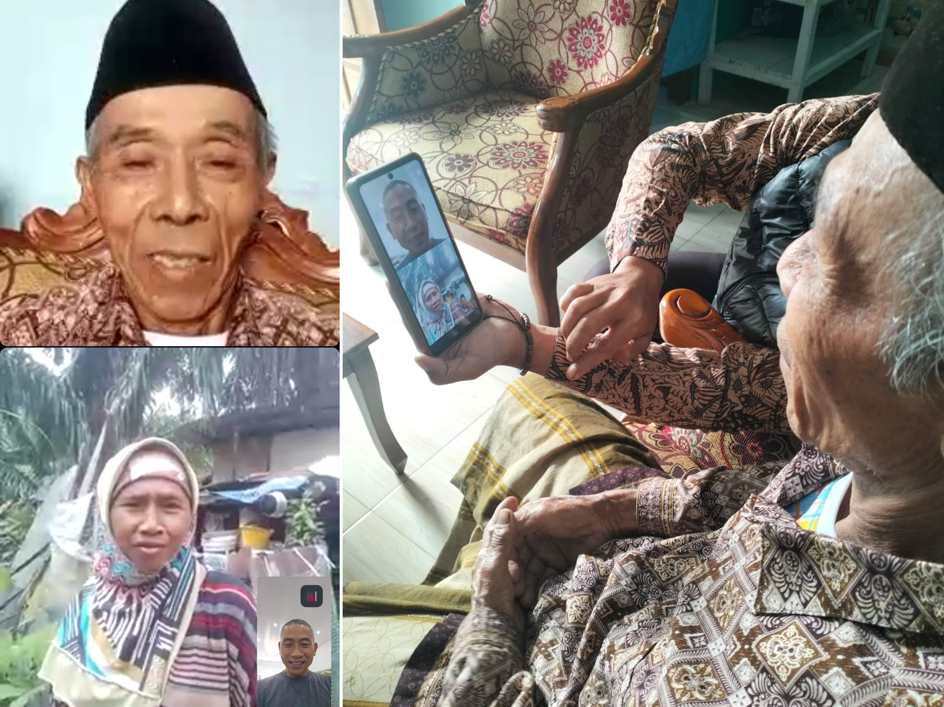 KOMUNIKASI - Anggota DPR RI Yoyok Riyo Sudibyo saat menyambungkan komunikasi PMI asal Batang yang hilang dengan keluarganya di Bawang Batang, Kamis (6/3/2025).