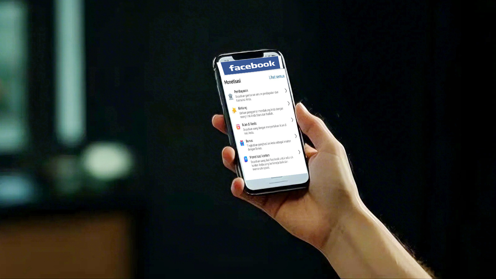 MONETISASI - Kalau sudah memenuhi syarat, akun FB Pro kita akan bisa monetisasi konten.