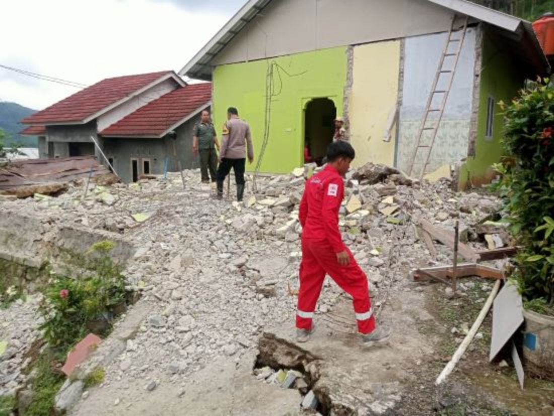 TANAH GERAK: Bencana tanah gerak Kandangserang, Kabupaten Pekalongan, Januari 2025 lalu.