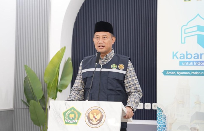 IMBAUAN : Kepala Biro Humas dan Komunikasi Publik Kemenag RI, Akhmad Fauzin, dalam konferensi pers harian yang digelar di Jakarta, Sabtu 17 Mei 2025.