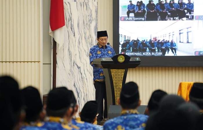PELANTIKAN : Menag RI Nasaruddin Umar melantik 71.336 Pegawai Pemerintah dengan Perjanjian Kerja (PPPK) Tahap I Formasi 2024 Kemenag.