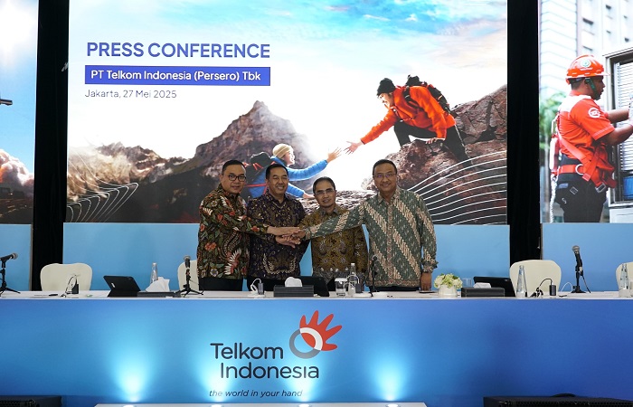 RUPST : Pimpinan Telkom pada Rapat Umum Pemegang Saham Tahunan (RUPST) Tahun Buku 2024, di Jakarta, pada Selasa 27 Mei 2025.