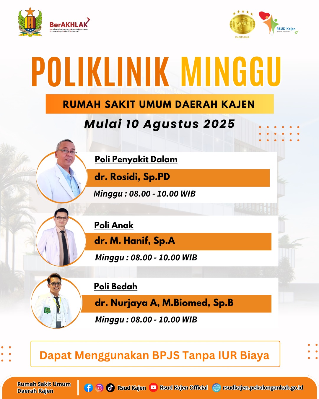 RSUD Kajen Buka Poli Minggu.