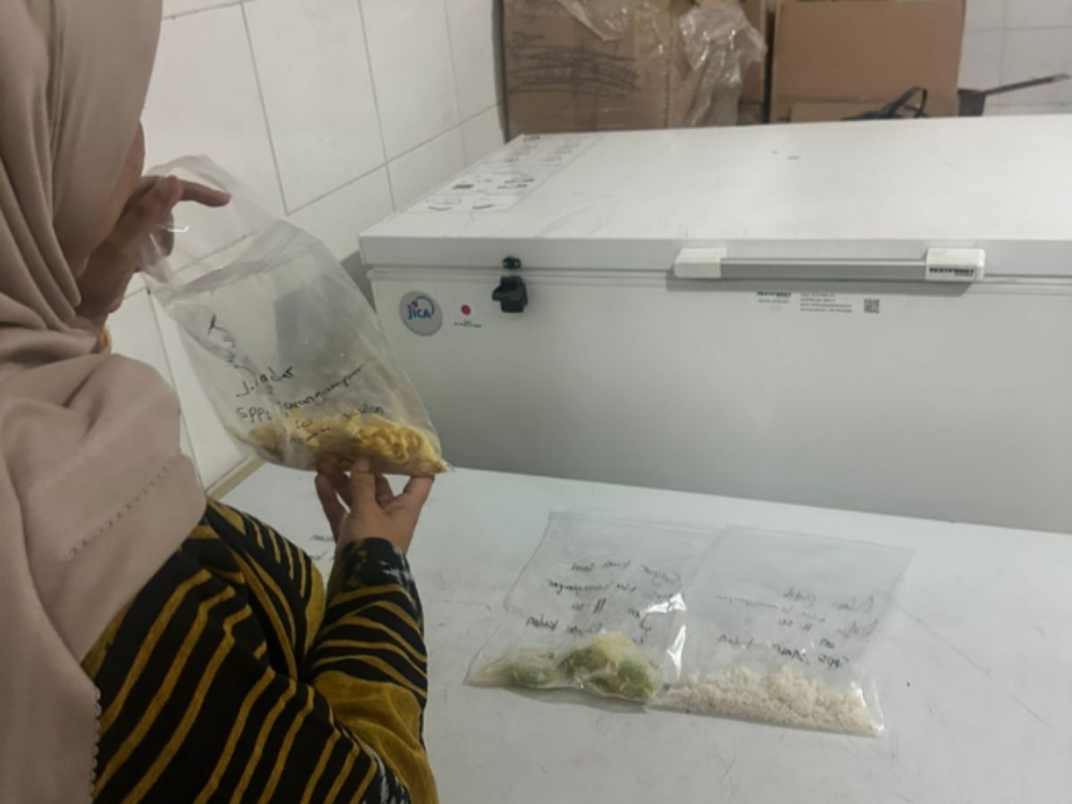 BERMASALAH: Petugas dari Dinkes Batang saat mengecek sampel menu MBG yang bermasalah.