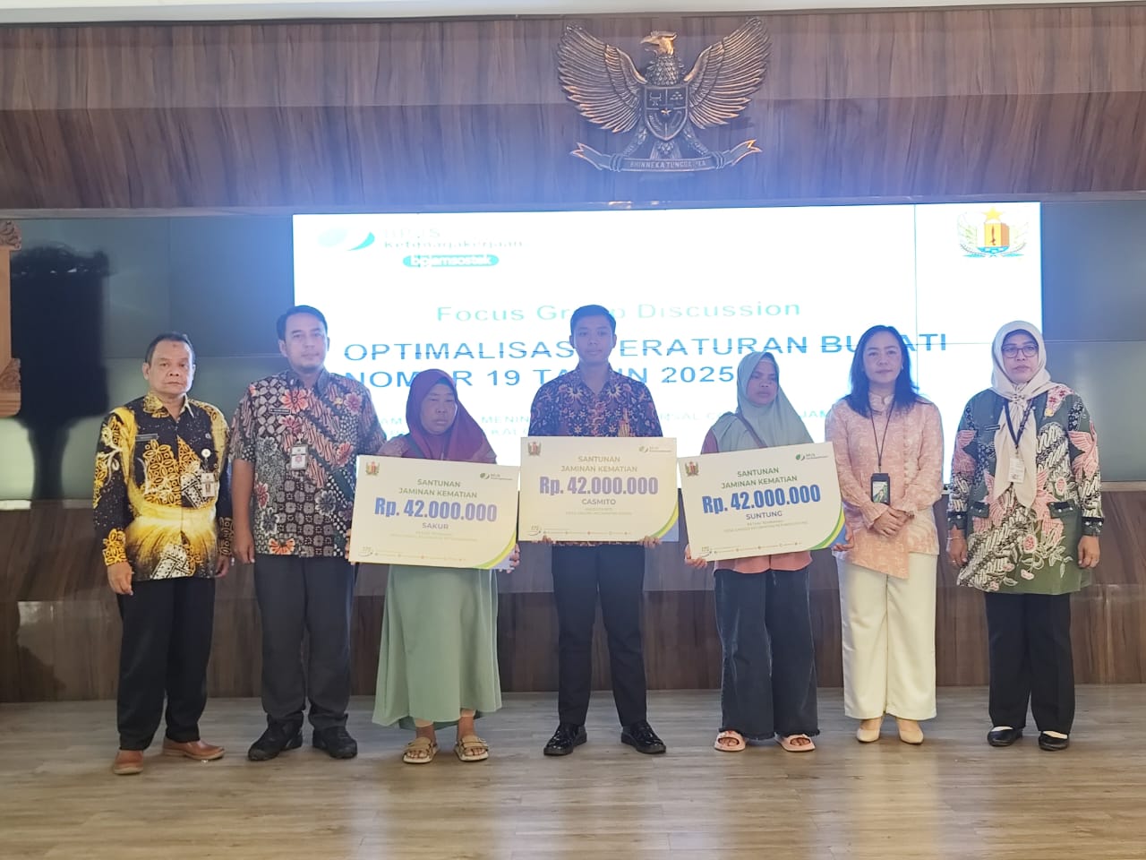 JAMSOSTEK: BPJS Ketengakerjaan Cabang Pekalongan saat dalam rangkaian acara FGD dengan Pemkab Pekalongan, Kamis (11/12/2025).