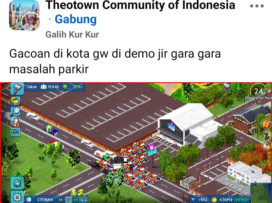 Tangkapan layar keresahan netizen di TheoTown.