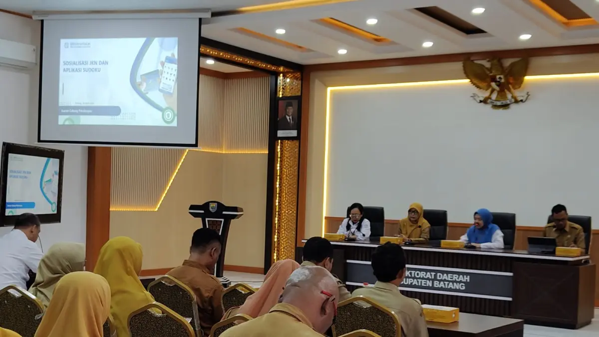 SOSIALISASI: Suasana sosialisasi JKN dan aplikasi Sudoku di Aula Kantor Inspektorat Daerah Kabupaten Batang. (RIYAN FADLI/JAWA POS METRO PEKALONGAN)