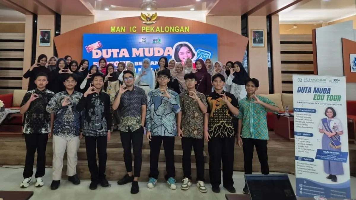 EDUKASI : BPJS Kesehatan melakukan sosialisasi Duta Muda BPJS Kesehatan Edukasi Program JKNdi MAN IC Pekalongan pada Selasa 21 April 2026. (DOK. BPJS KESEHATAN CABANG PEKALONGAN)