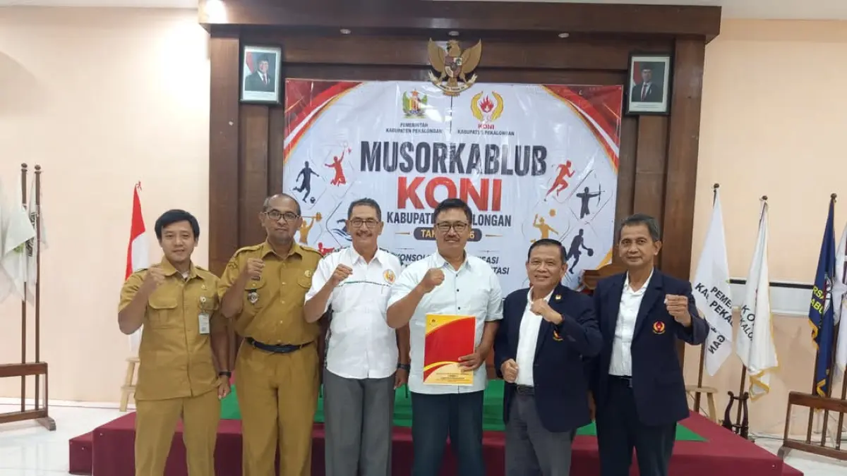 AKLAMASI: Musorkarlub KONI Kabupaten Pekalongan pilih ketua baru secara aklamasi, Selasa (2/6/2026). 
