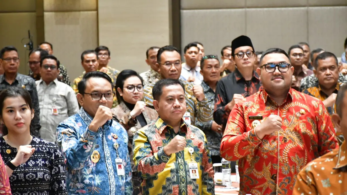 RAPAT KOORDINASI: Plt. Bupati Pekalongan Sukirman saat menghadiri rapat koordinasi Pengendalian Alih Fungsi Lahan Sawah Jawa Tengah, Kamis (4/6/2026). 

