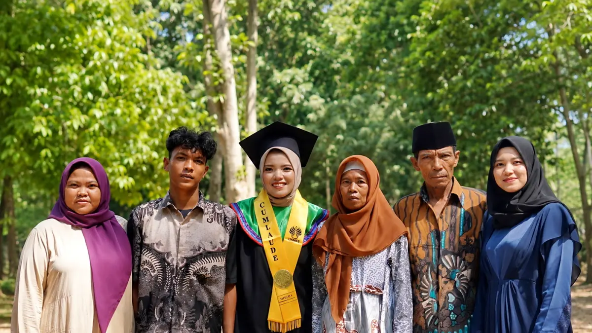 dok Pribadi
FOTO BERSAMA - Sri Hartatik berfoto bersama dengan orang tua dan saudaranya usai menggelar wisuda beberapa waktu kemarin.