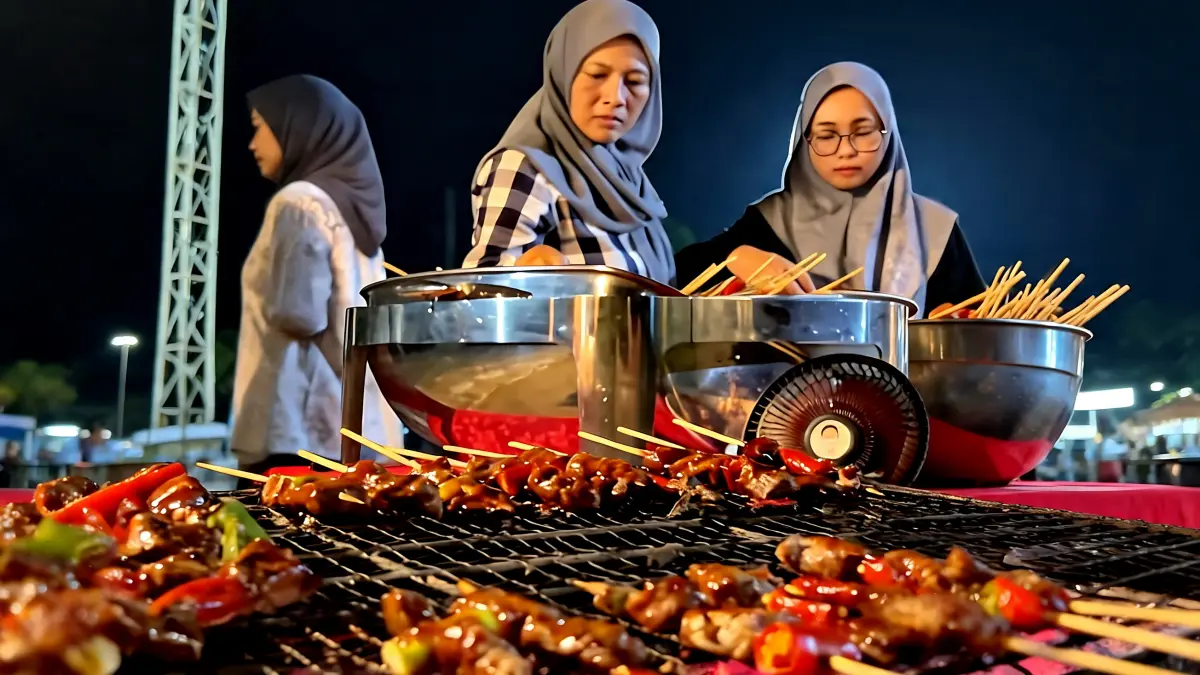 IST
NIKMAT - Pengunjung saat menikmati aneka sajian paket BBQ seafood outdoor di Pool Side Parkside Mandarin Hotel Pekalongan.