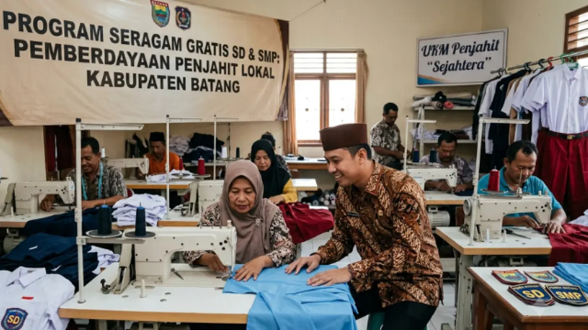 Sekolah wajib melibatkan penjahit lokal dan perajin di lingkungan sekitar sekolah dalam proses pengadaan seragam.