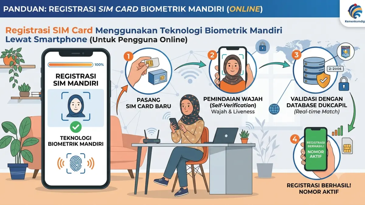 Foto: Registrasi SIM Card menggunakan Biometrik (Ilustrasi:Ai)